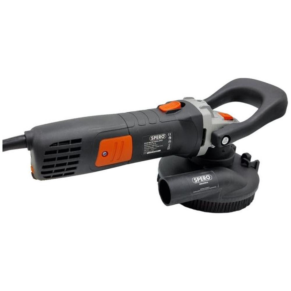 125mm DELUXE 1400Watt Betonslijper cq Schuur & Polijstmachine DROOG + Verende stofkap Excl. Komschijf