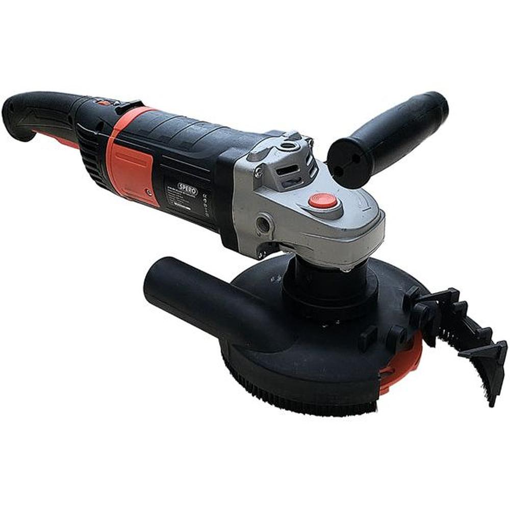 180mm DELUXE 2200Watt Betonslijper cq Schuur & Polijstmachine DROOG + Verende stofkap & STEEN Diamant Komschijf