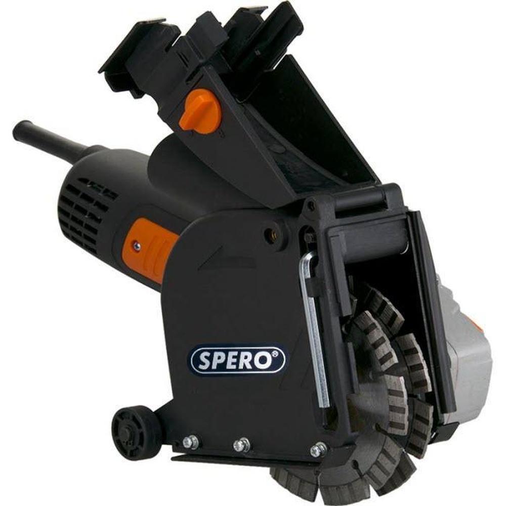 125mm Elektra Sleuvenfrees - 1400Watt Max: 28mm diep - Incl. 2x125mm Diamantzaagbladen