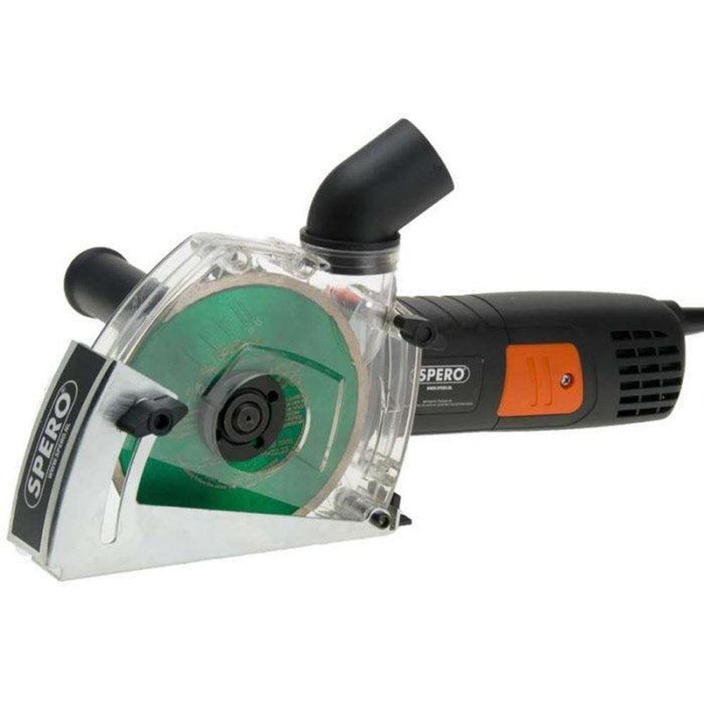 125mm Haakse Tegelslijper 1400Watt + stofkap & Tegel diamantschijf Max. 32mm