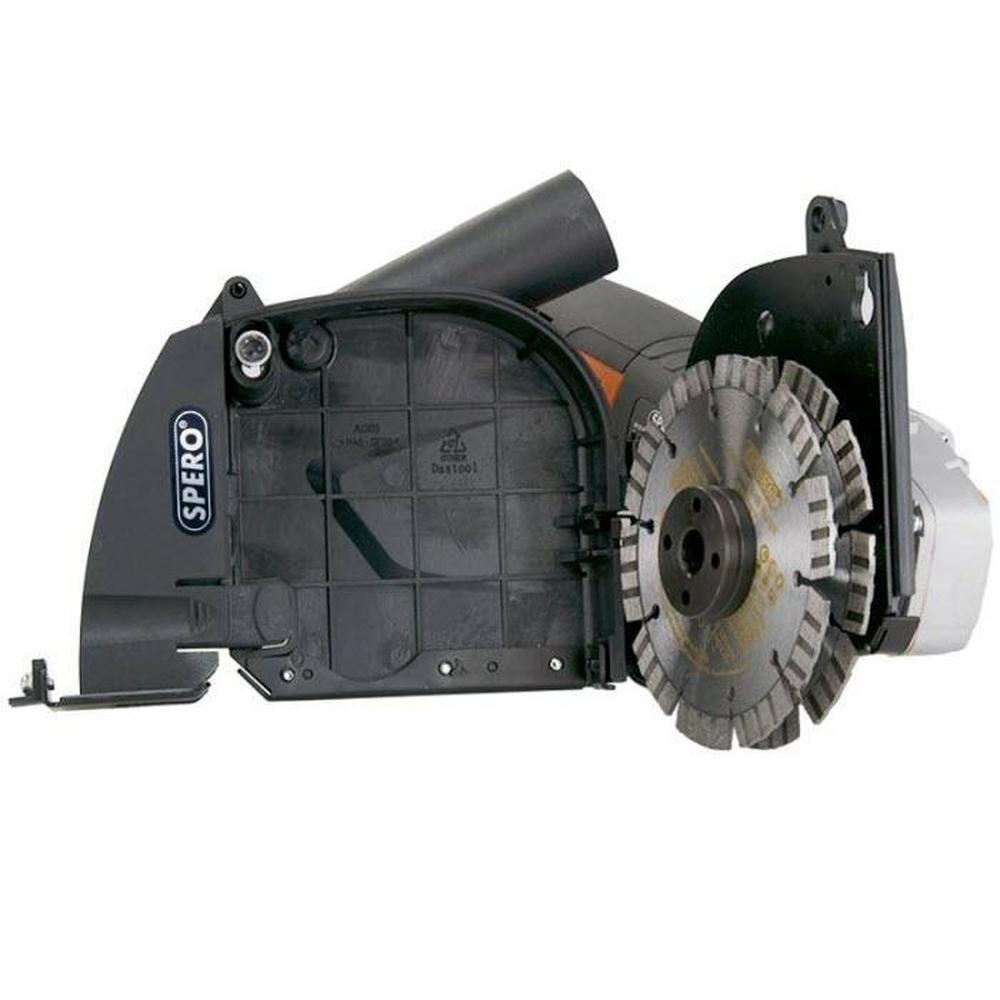 125mm Elektra Sleuvenfrees - 1400Watt Max: 28mm diep - Incl. 2x125mm Diamantzaagbladen