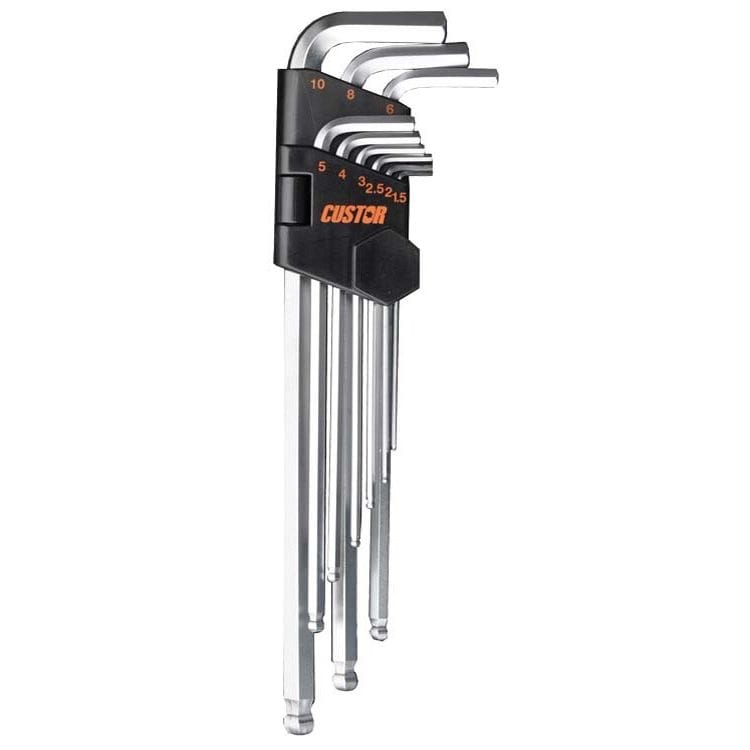 Inbussleutel set, extra lang, 9dlgCustorMZS Gereedschap