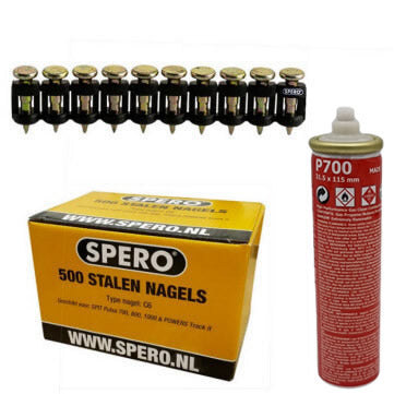 15mm x 2.7 - 500 SPERO Beton & Staal Nagels Passend Spit Pulsa 700 + Gasbus