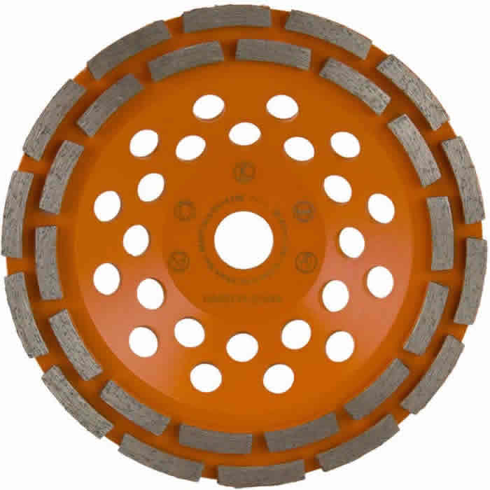 180mm GROF Dubbele rij PREMIUM Diamant komslijpschijf Harde Vloeren Beton, Egaline - Asgat 22.23mm