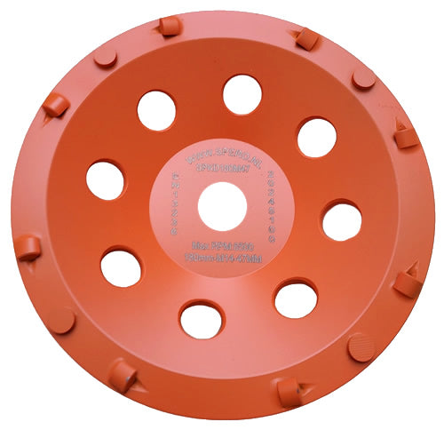 180mm EXTRA GROF 12 Segment PKD Komslijpschijf Coating, Lijm, Asbest & Bitumen - Asgat 22.23mm