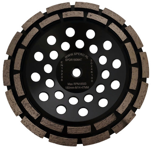180mm GROF Dubbele rij Diamant komslijpschijf HARD BETON M14 H=47mm TBV SPHS2001B