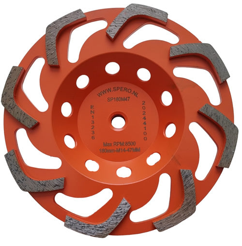 180mm MEDIUM Snake Diamant Komslijpschijf BETON M14 H=47mm TBV SPHS2001B