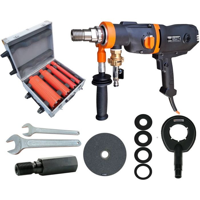 AKTIESET 2200Watt - Soft Impact 34080 S/min Industrie Diamantboormachine SPB1007P - Nat & Droog Beton - Spero - MZS TOOLS