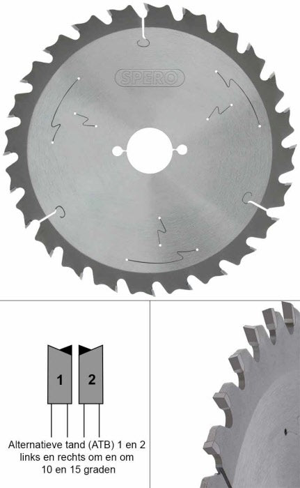 190mm hout TCT zaagblad 24 Tands - asgat 30mm
