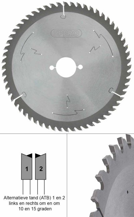 210mm hout TCT zaagblad 60 Tands - asgat 30mm