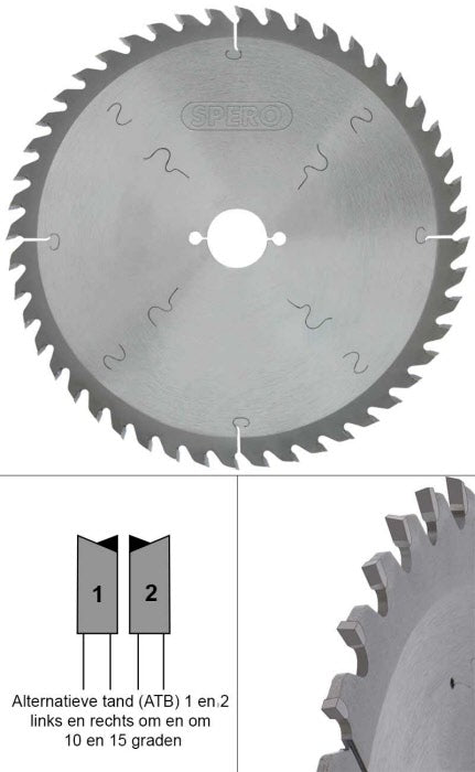 255mm hout TCT zaagblad 48 Tands - asgat 30mm