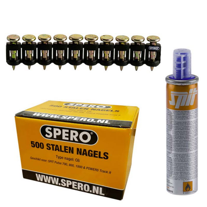 15mm x 3.0 - 500 Extra Hard SPERO Beton & Staal Nagels Passend Spit Pulsa 800, P27, P40, P65 + Gasbus
