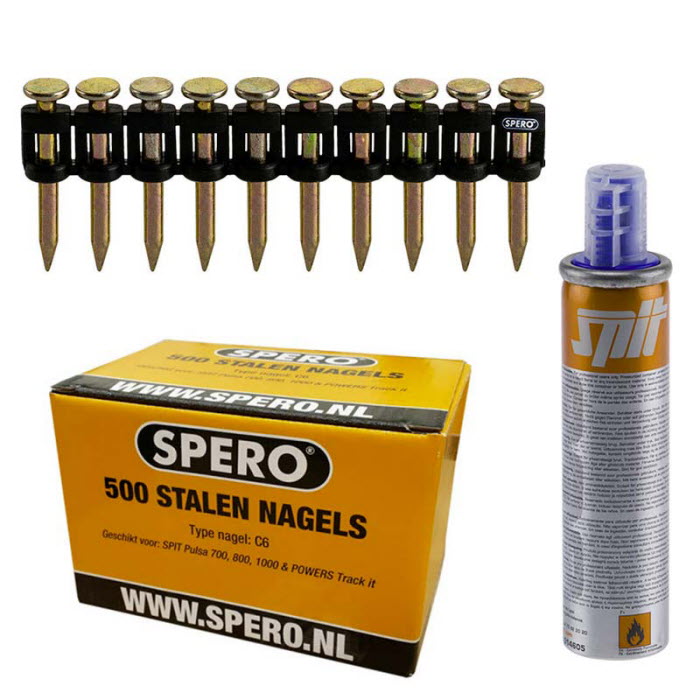 25mm x 2.7 - 500 SPERO Beton & Staal Nagels Passend Spit Pulsa 800, P27, P40, P65 + Gasbus