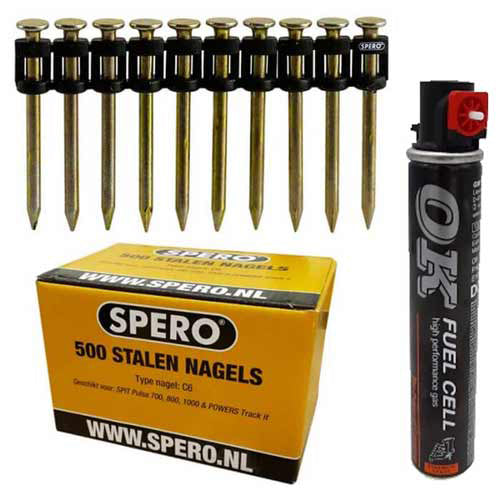 40mm x 2.7 -1000 SPERO Beton & Staal Nagels Passend Spit Pulsa 1000 & Powers C3 + Gasbus