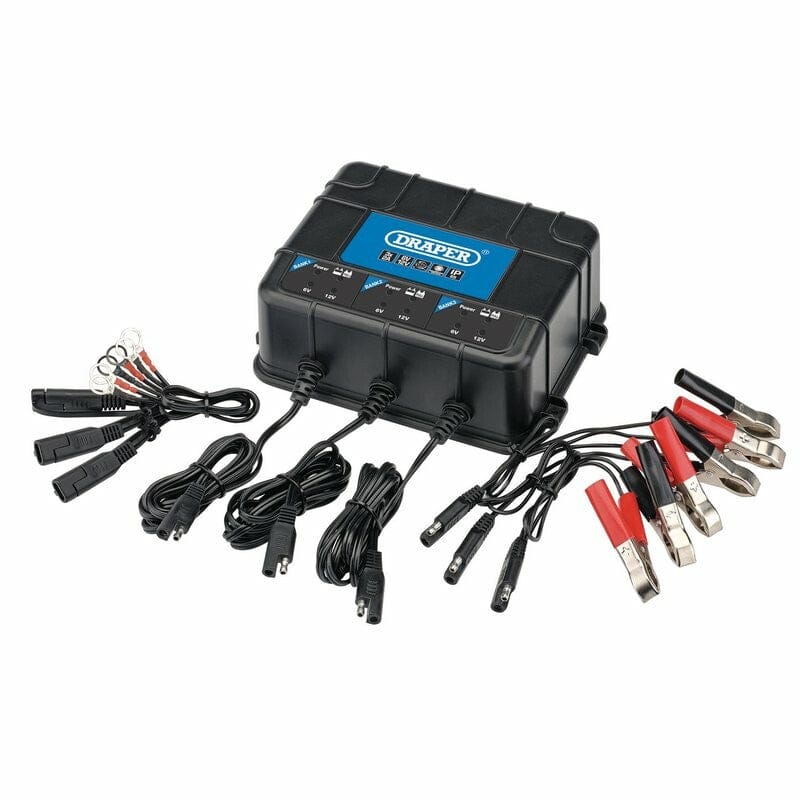 Laad station 6V/12V, 3x 2AmpDraper ToolsMZS Gereedschap
