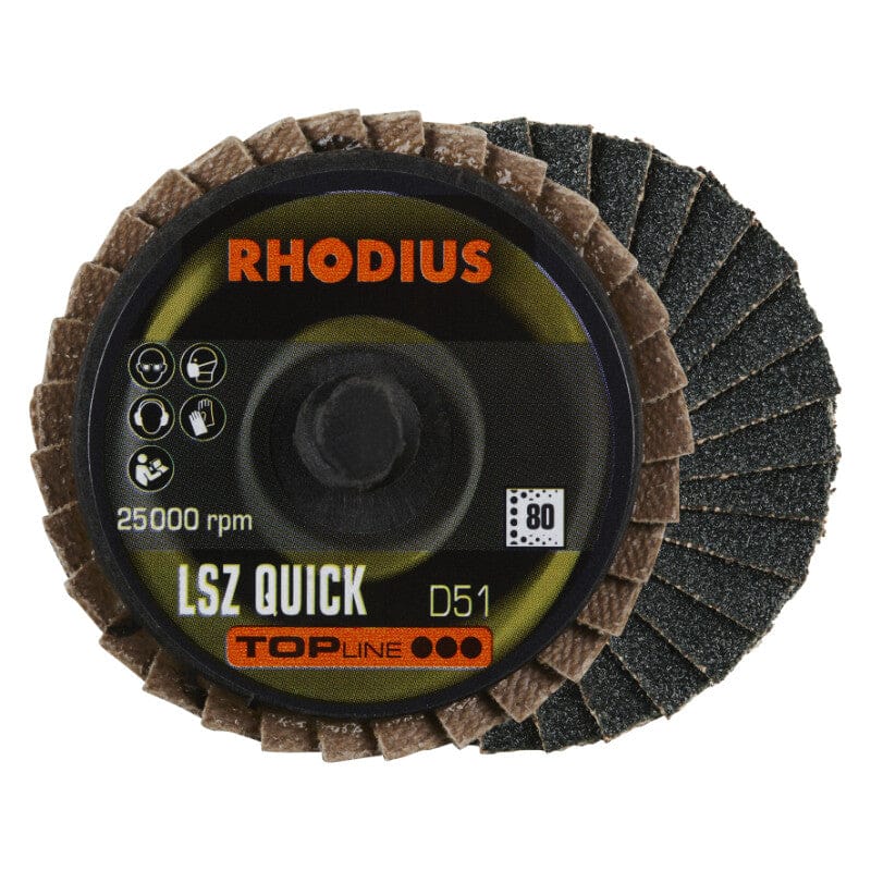 Lamellen schijf Roloc, Ø50mm, K80, 3xRhodiusMZS Gereedschap