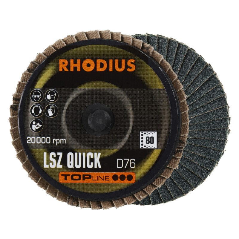 Lamellen schijf Roloc, Ø75mm, K80, 3xRhodiusMZS Gereedschap