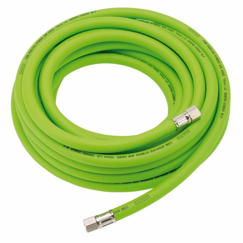 Luchtslang 10mm High Visibility Groen (1/4" draaibare aansl.), 10mDraper ToolsMZS Gereedschap