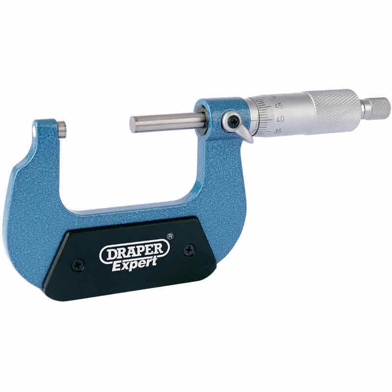 Micrometer 25–50 mm – 0,01 mm aflezing met ratel en vergrendeling (Draper)-Draper Tools-MZS Gereedschap