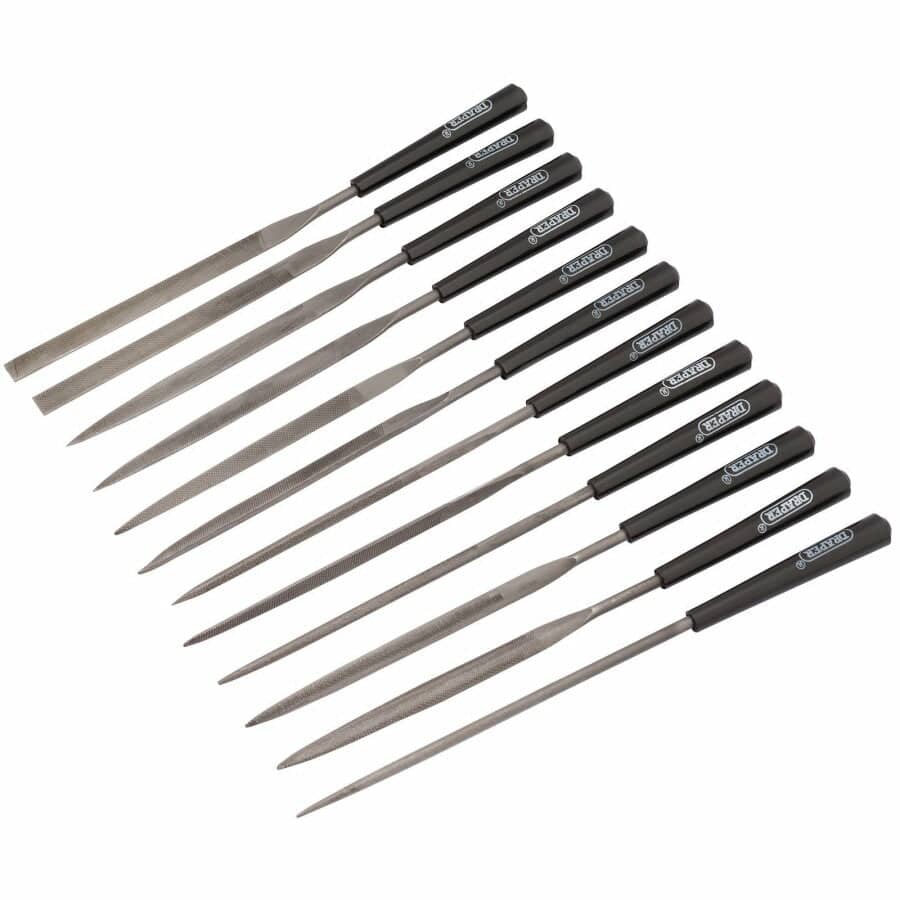 Naaldvijl set 140mm, 12dlg-Draper Tools-MZS Gereedschap