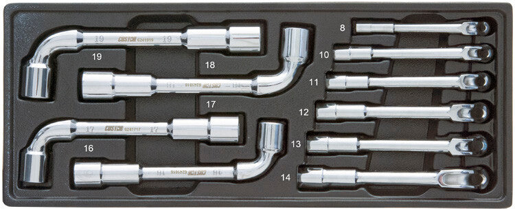 Pijpsleutelset gebogen, 10-delig, M-module