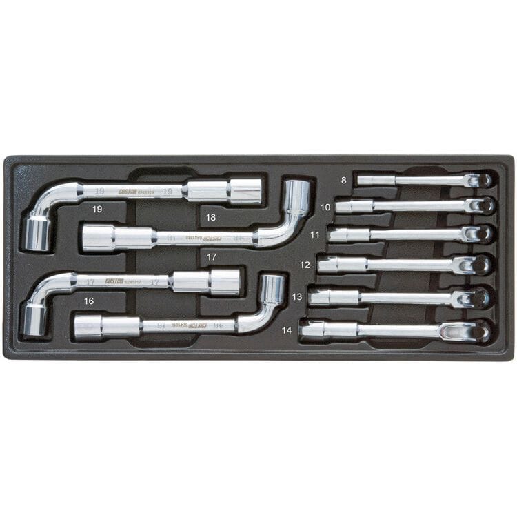 Pijpsleutelset gebogen, 10dlg, M - moduleCustorMZS Gereedschap