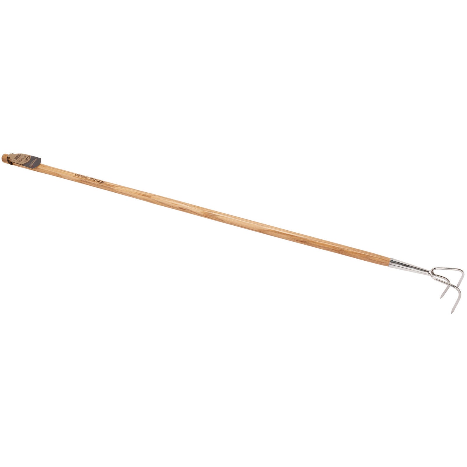Roestvrijstalen 3-tands cultivator met essenhouten steel