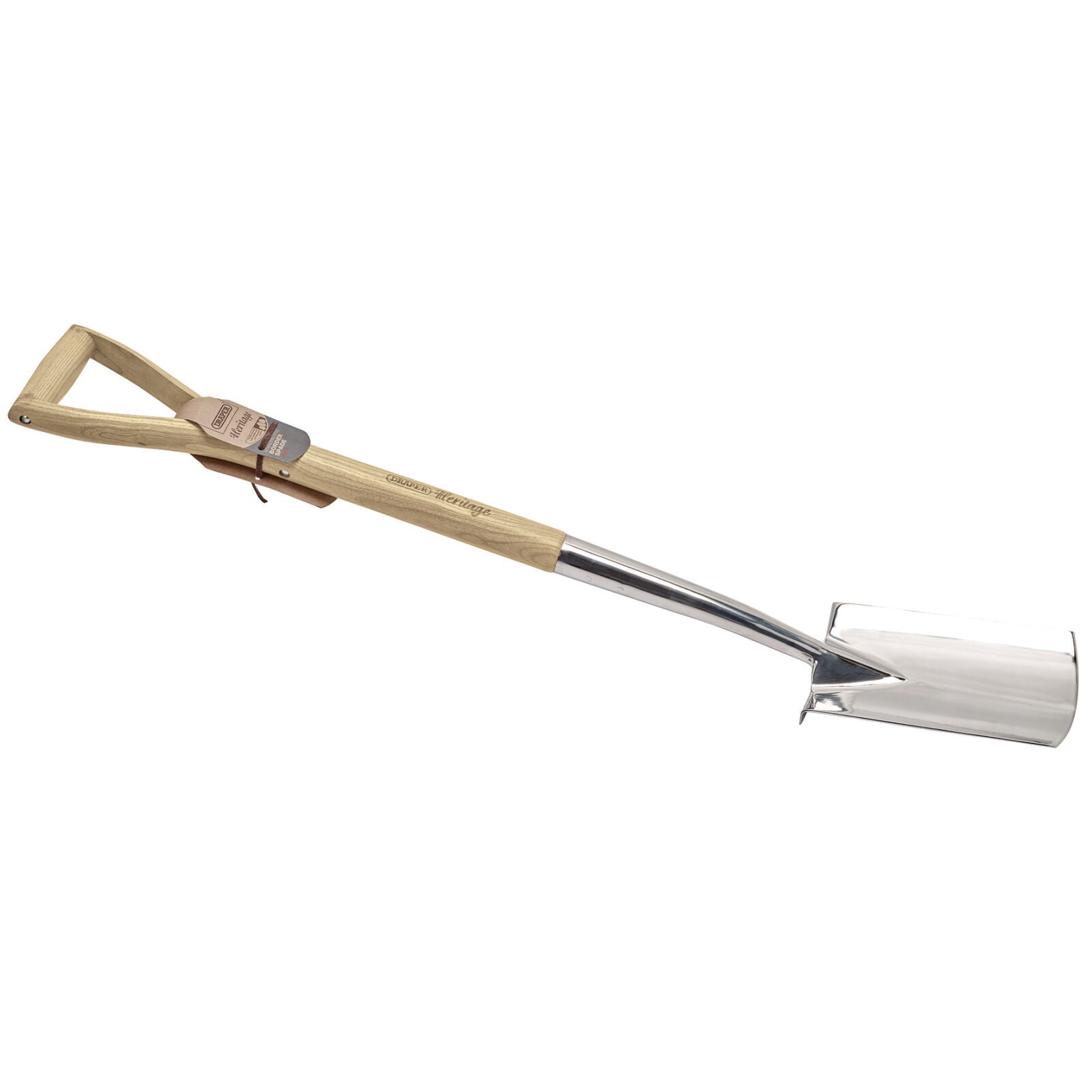 Roestvrijstalen borderspade met essenhouten handvat