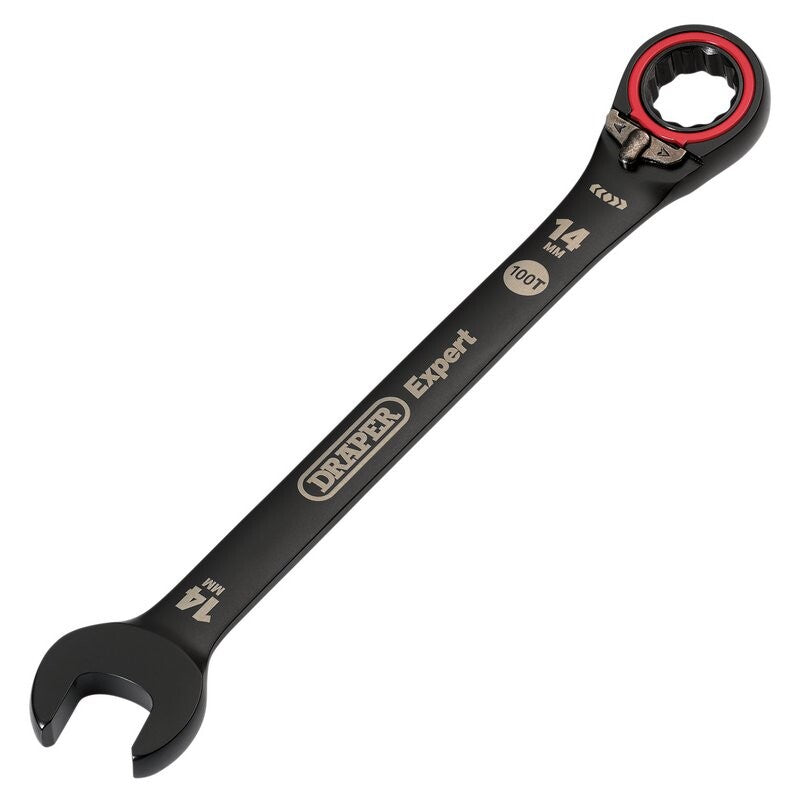 Steekringratelsleutel L/R, 14mm, zwart