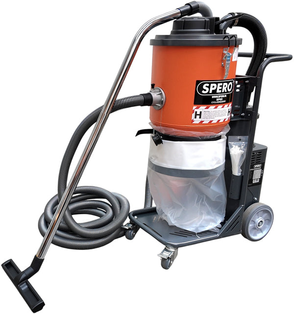 Cycloon HEPA Industriezuiger 1200Watt Filterklopsysteem & Continue stofzakken incl. 7.5mtr slang SP65 SPERO