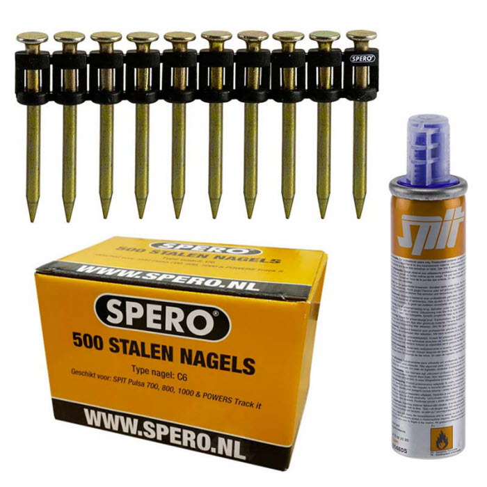 32mm x 3.0 - 500 Extra Hard SPERO Beton & Staal Nagels Passend Spit Pulsa 800, P27, P40, P65 + Gasbus