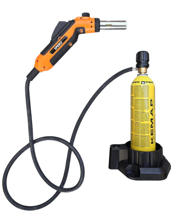 Puntvlam TURBO Lasbrander PRO Propaan â Piezo Ontsteking, 2m Slang, Flessenhouder Max: 950°C Excl.Gas