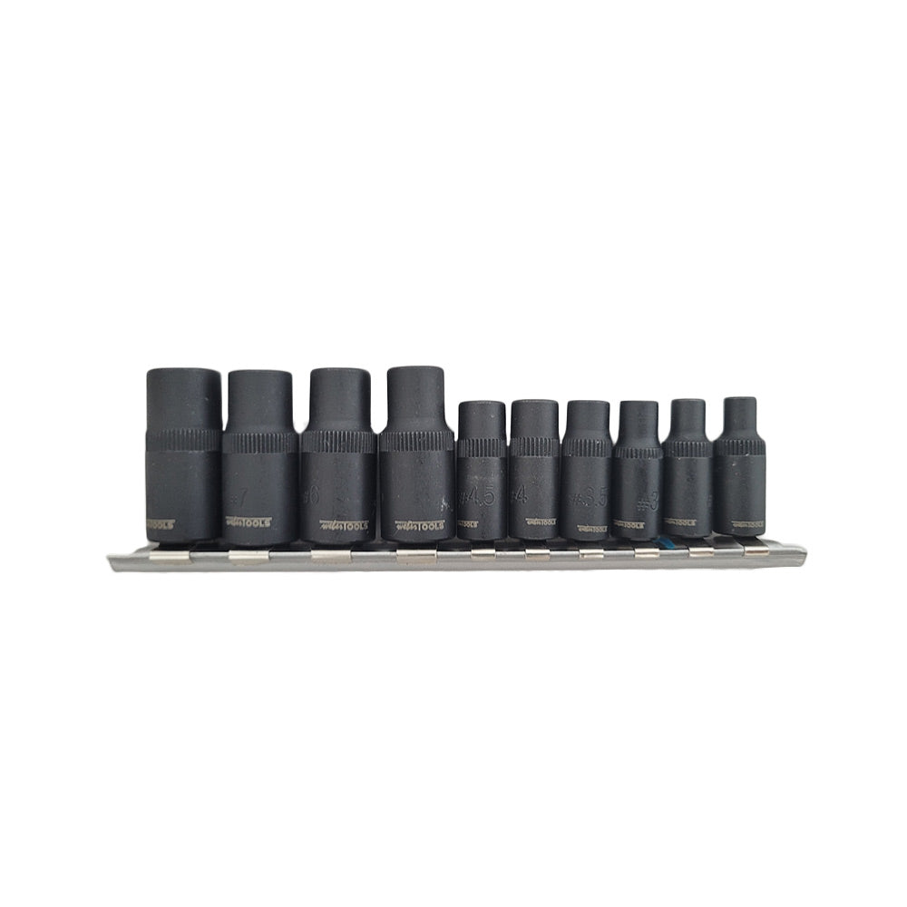 Doppenset 1/4" en 3/8" 10 delig (magnetisch)