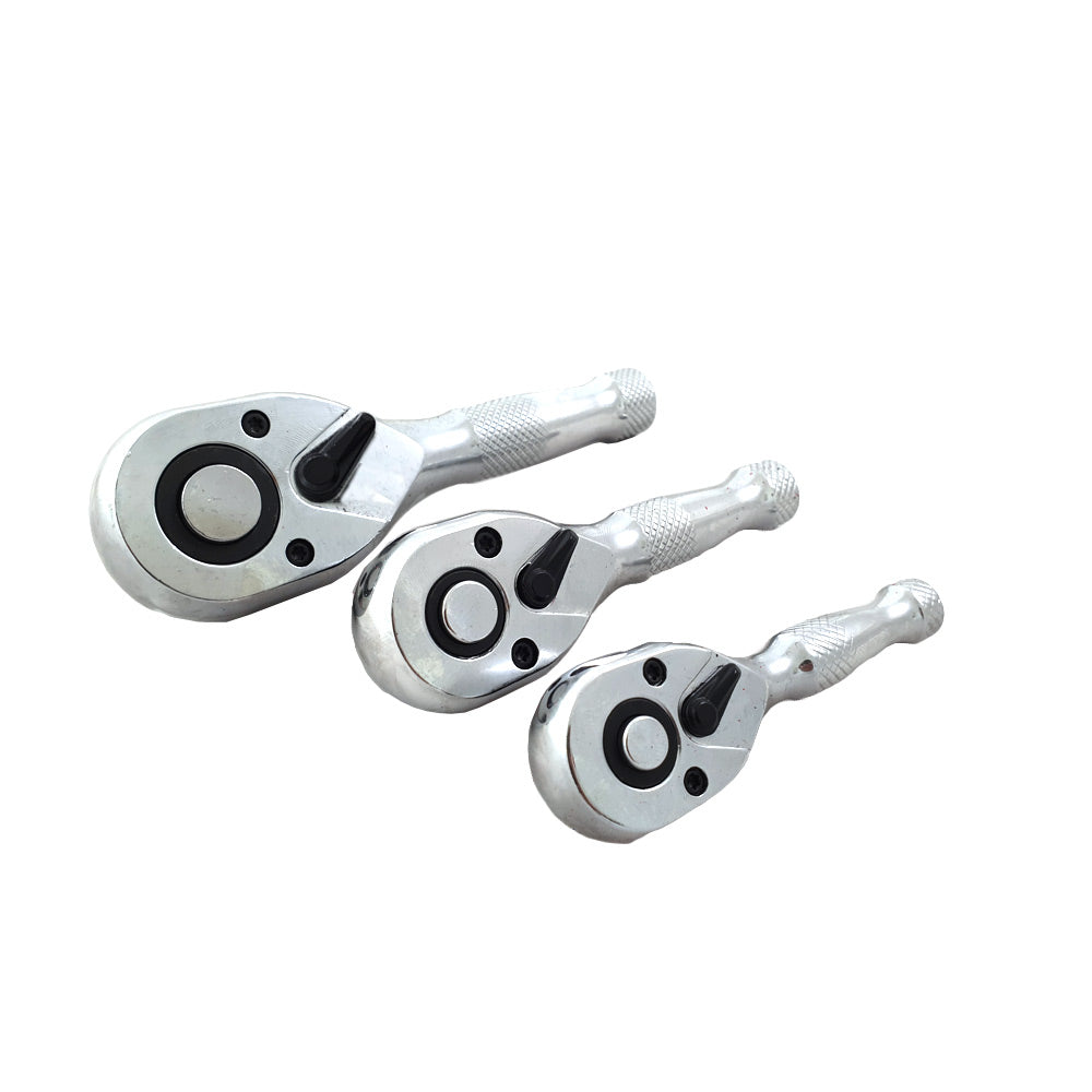 Stubby ratelset 1/4'', 3/8'' & 1/2'' 72-tands