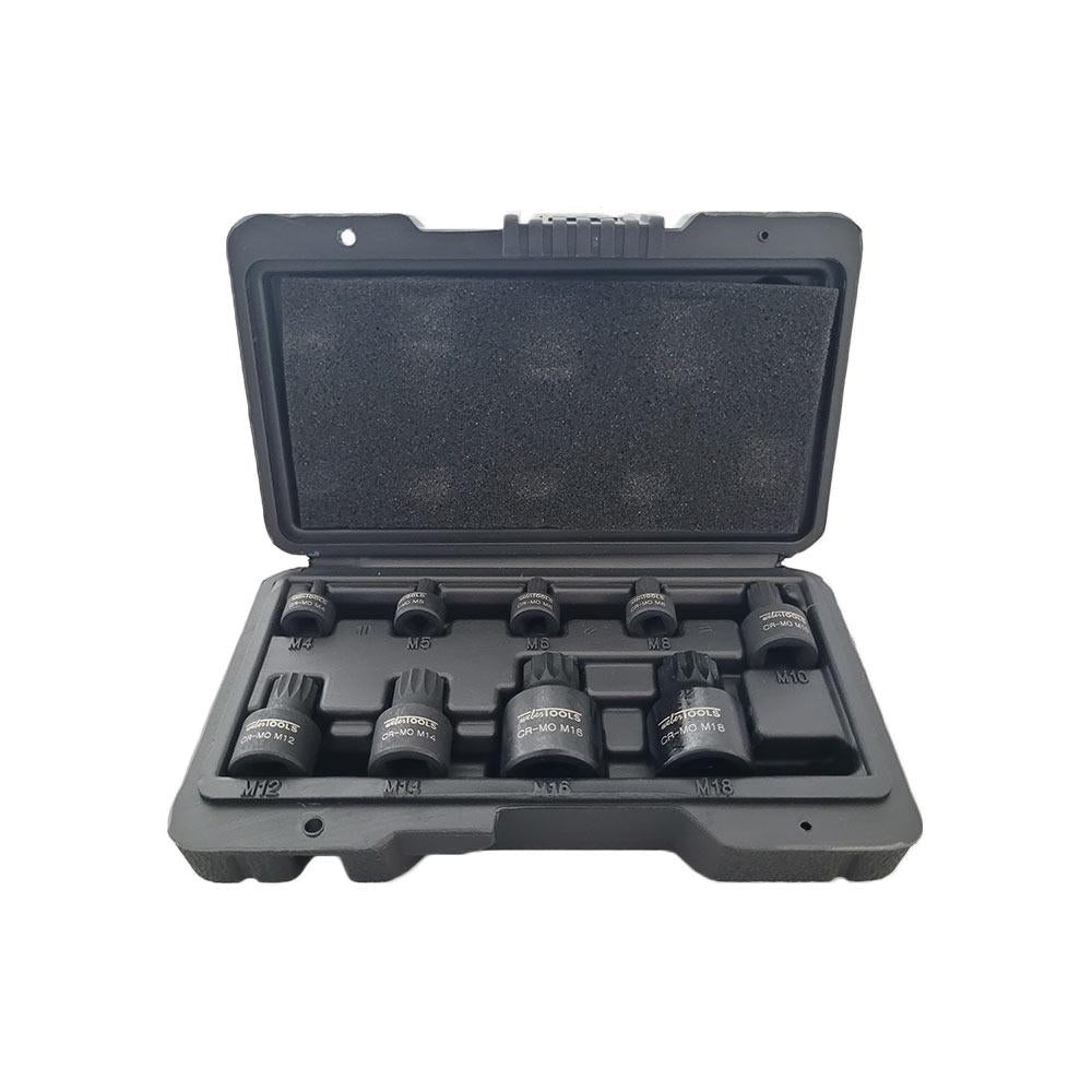 Stubby Spline Bit Kracht Doppenset Spline 9-delig