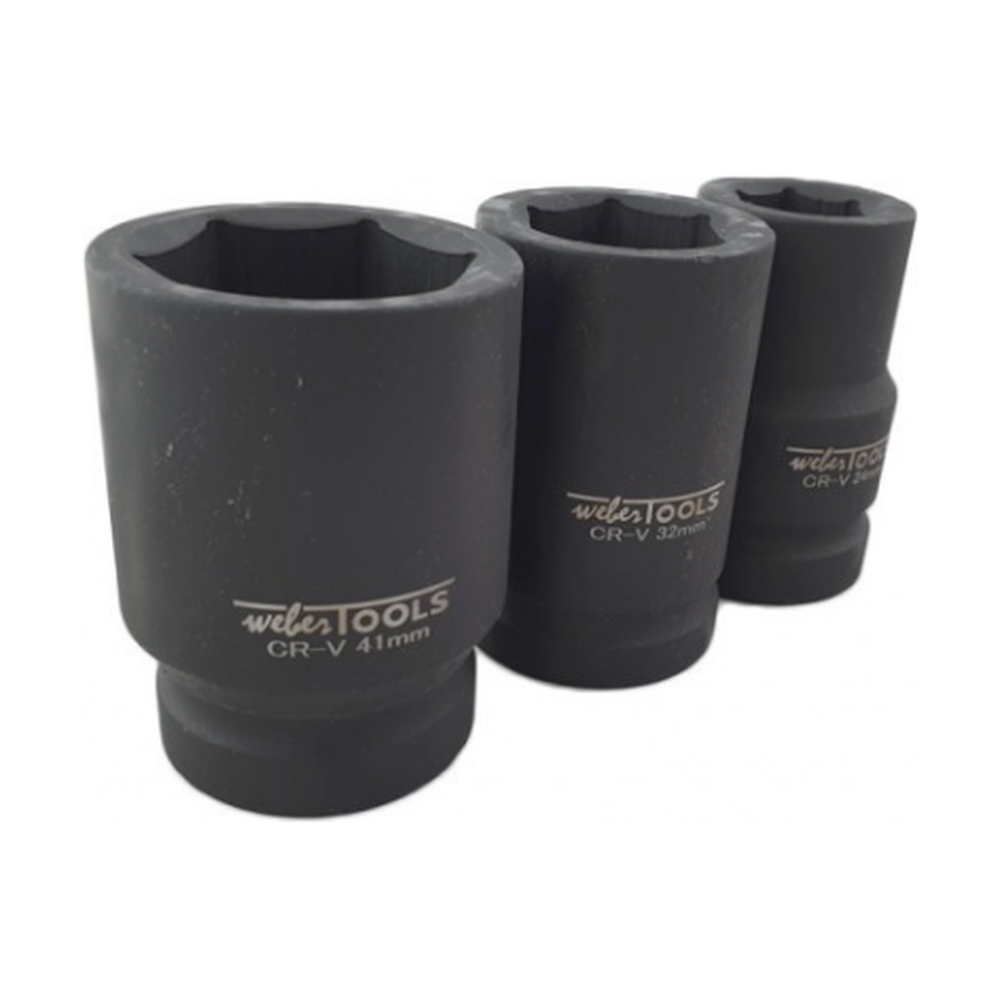 1" Krachtdoppen set 12-kant 12-delig