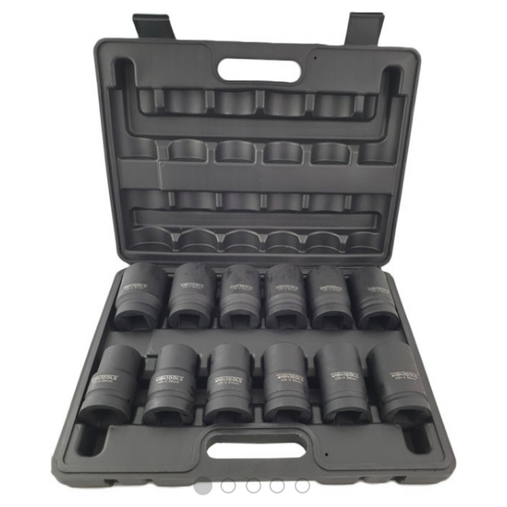 1" Krachtdoppen set 12-kant 12-delig