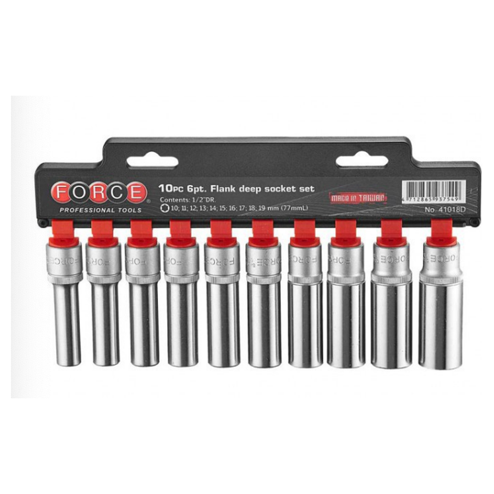 10pc 1/2"DR. 12pt. Flank deep socket set