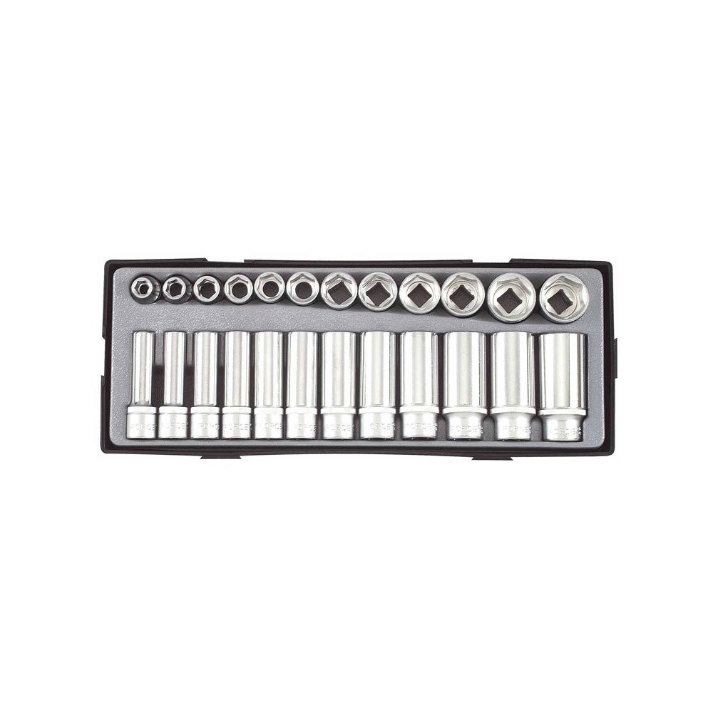 1/2" Doppenset 6 kant SAE 24 delig