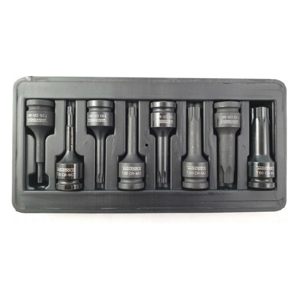 1/2'' Krachtdoppen set Torx 8-delig