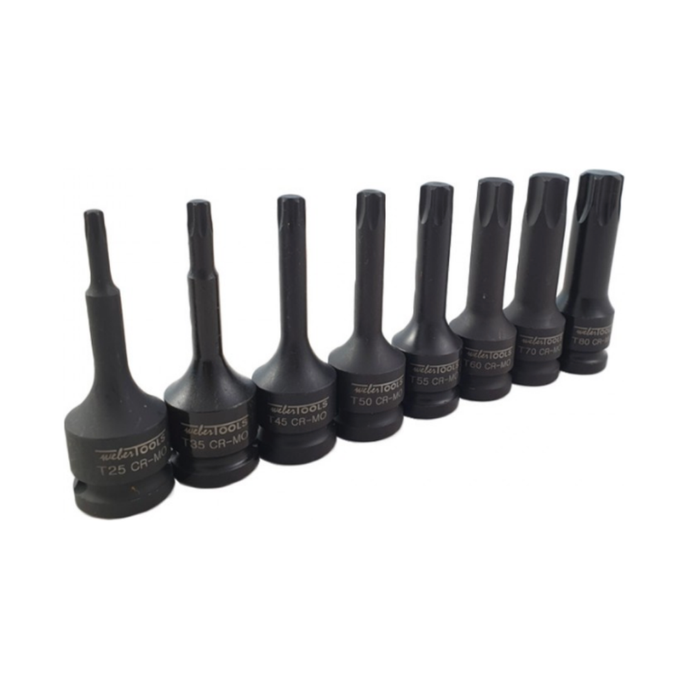 1/2'' Krachtdoppen set Torx 8-delig