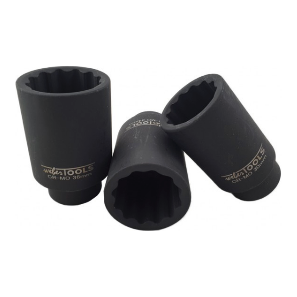 1/2'' Krachtdoppen set lang 12-kant / 5-delig