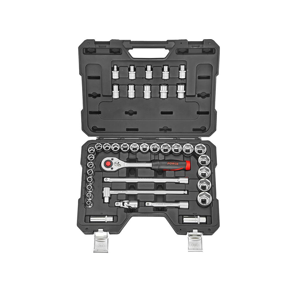 1/2"DR. 6pt. Flank & star socket combination set