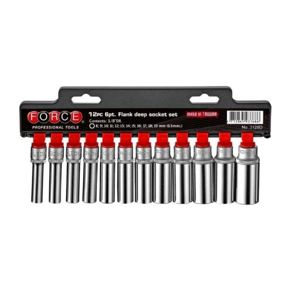 12pc 3/8"DR. 12pt. Flank deep socket set