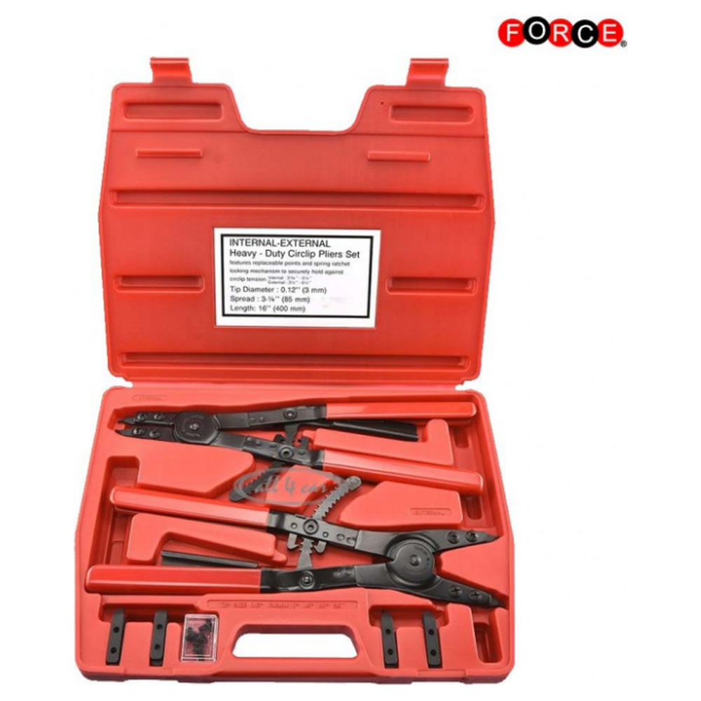 12pc Internal-external circlip pliers set