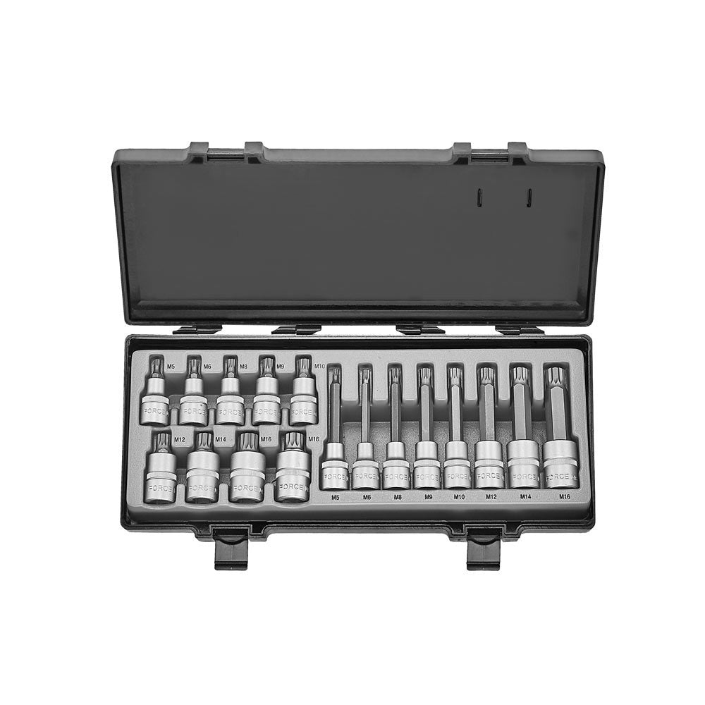 17pc 1/2"DR. Spline socket bit set