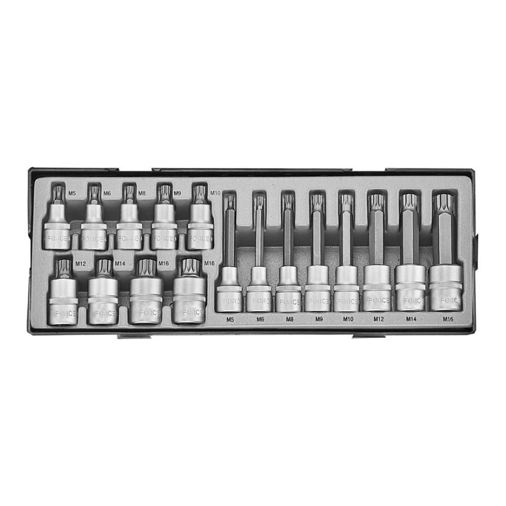 17pc 1/2"DR. Spline socket bit set