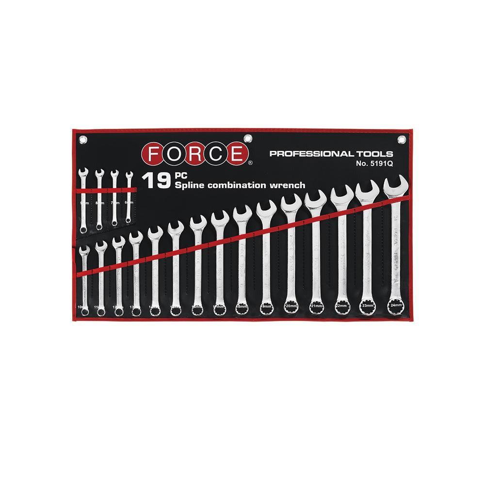 19pc Spline combination wrench set