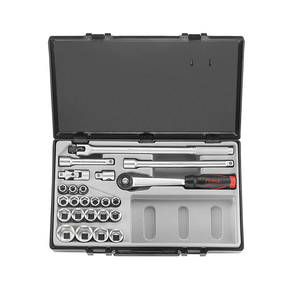 24pc 1/2" 6pt. Flank socket set