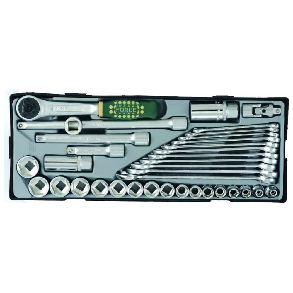 36pc 3/8" 6pt. Flank socket & comb. wrench set